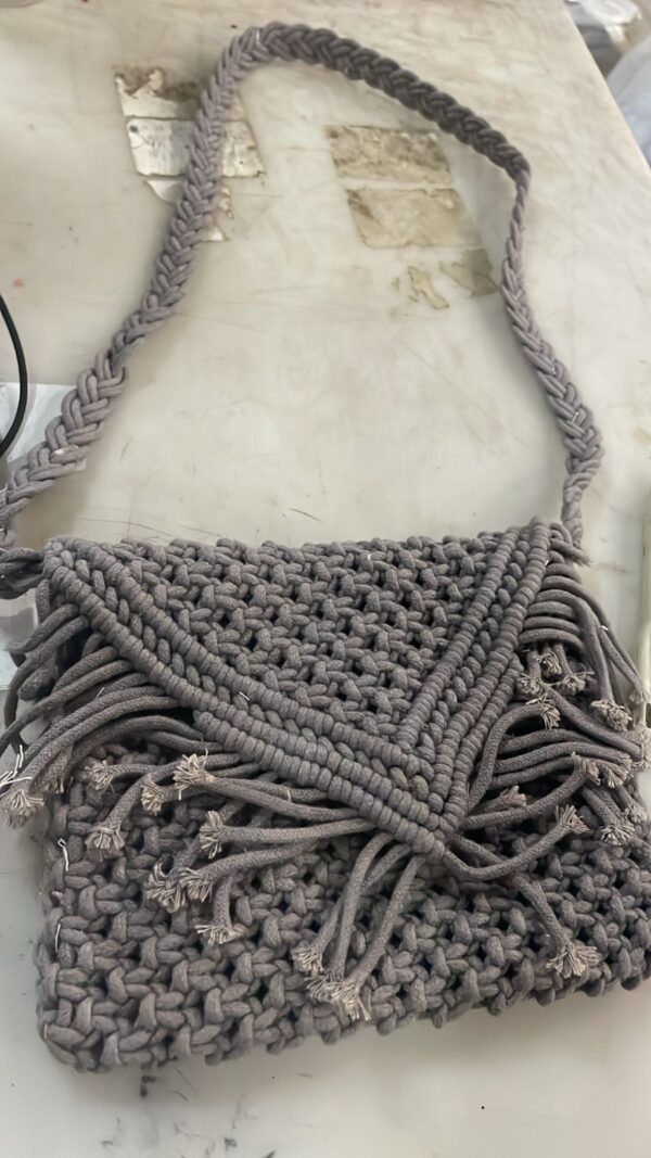 Women Macrame Knit Sling Bag