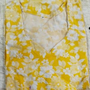 Women Yellow Printed Colour Kurti Size M