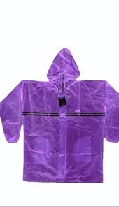 Purple Color Plastic Raincoat Unisex Size Xl