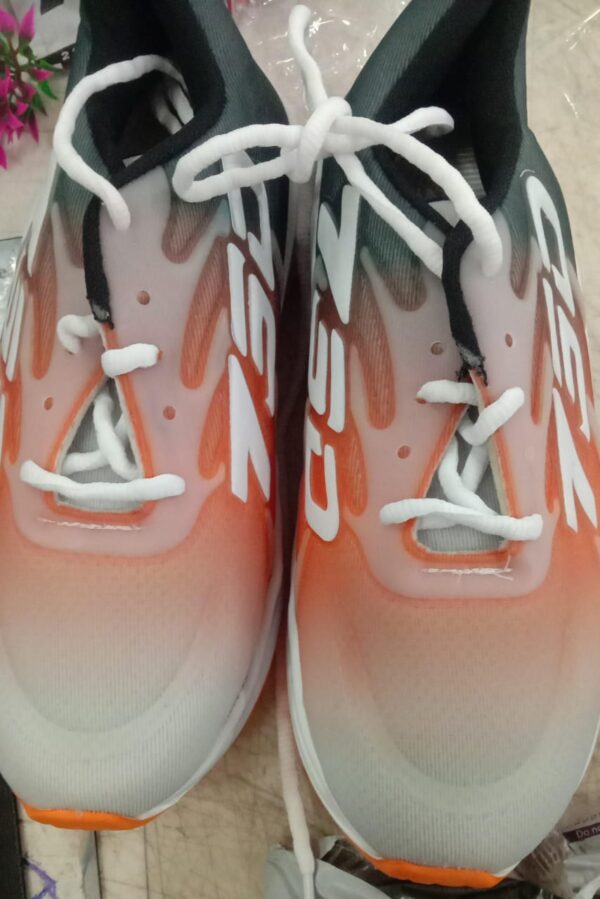 Orange And White Color Running Shoes For Men Size 7