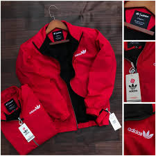 Adidas Jacket Tpu Fabric Men Red Colour Size M