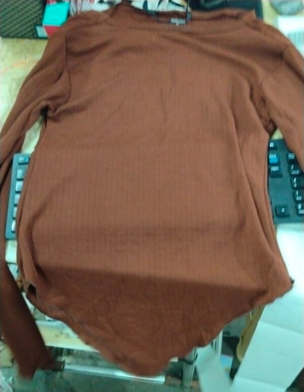 Women Brown Colour Casual Top Size S