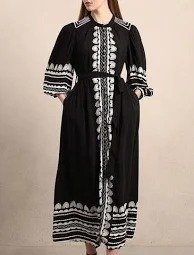 Vero Moda Black Flared Fit Printed Dress L