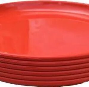 Kanha Red Colour Microwave Safe Washable Dinner Plates Set Food Plates For Home And Kitchen Dinner Plate Pack Of 6