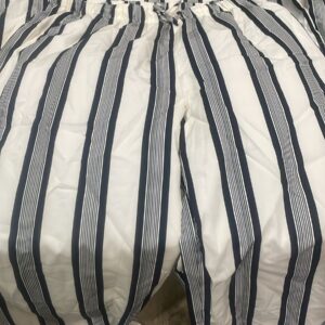 Purys White & Navy Blue Striped Basic Jumpsuit Size M