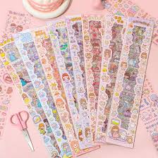 Private Lable Lolozis travel dairy Kawaii Stickers for Kids Adults 20 Sheets multicolour