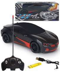 CADDLE TOES Famous Car Remote Control 3D with LED Lights Chargeable Black