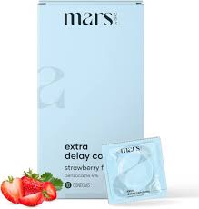 mars by GHC Strawberry Flavored Delay Condoms for Men 10 Condoms Pack of 1