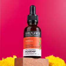 Soulflower Rosehip Oil for Wrinkles Fine Lines Scars Stretch Marks Under Eyes and Curly Hair 30ml