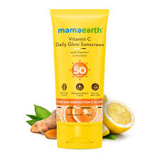 Mamaearth Vitamin C Daily Glow Sunscreen with Vitamin C Turmeric For All Skin Types 50 g
