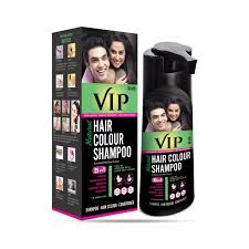 Vip Hair Colour Shampoo black Alternate To Hair Dye Salon Like Hair Color 180ML