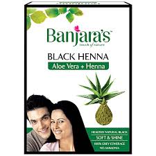 Banjara s Black Henna with Aloevera Hair Colour 50g Pack of 1 Black