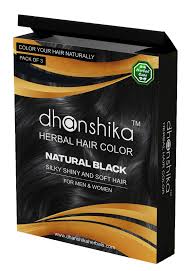 Dhanshika Natural Black Herbal Hair Color pack of 3x15gm