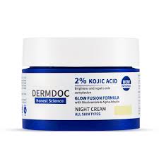 DERMDOC by Purplle 2 Kojic Acid Night Cream with Niacinamide Alpha Arbutin for Skin Brightening 50 gm