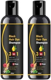 Private Label Dye Instant Black Hair Dye Shampoo 3 In 1 Shampoo 100ml pack of 2