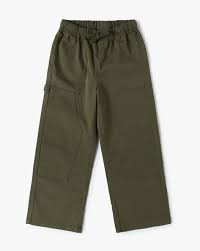 YOUSTA Boys Relaxed Fit Cotton Pants for boys olive green colour 11 to 12 years