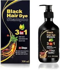 Black Hair Dye Shampoo 3in1 Instant Black Shampoo for Women Men Pack of 2 of 100ml 200 ml