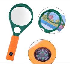 Private Lable Magnifying Glass Lens Study Jewelry Loupe with Compass 50mm