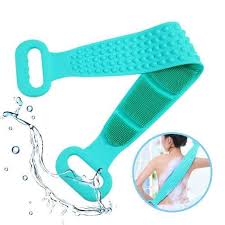 Private Lable Silicone Body Scrubber Bath Towel Belt 2 Sided Silicone Back Scrubber for Shower