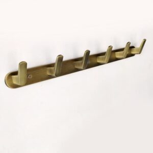 Private Label Hanger Golden 6 Hook 6 Peg Clothes Hanger for Wall Behind Door