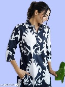 Private Label Womens White And Navy Kurta 3XL