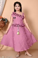Private Label Frock for Girls 32 Size Peach Colour
