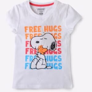Private Label Graphic Print Round Neck Tshirt 5 To 6Y White