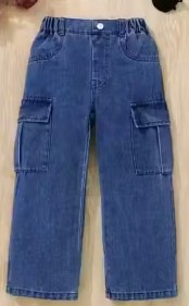 Private Label Girls Regular Fit JeansFashionable Kids WideLeg Jeans Free Size Blue