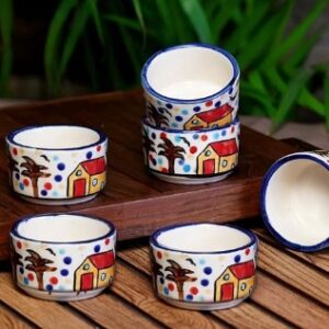 Private Label Hand Painted Ceramic Chutney AND Dip Bowls PACK OF 6