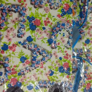 Private Label Polyester White Floral Printed Travel Duffle Bag