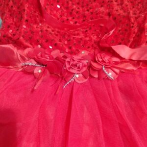 Private Label Red 24 Size Frock Velvet And Net