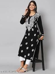 Private Label Womens Free Size Black Kurti