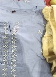 Private Label Womens Kurta Pant Set M Size Beige And Sky