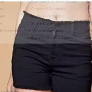 Now Black Short Black Stretchable Denim Slim Fit Shorts for Women and Girls 30 size