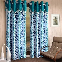 Cortina 2 Piece Floral Design Panel Eyelet Polyester Window Curtains