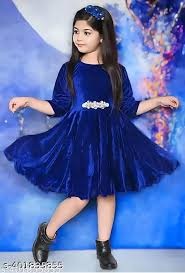 Private Label Tinkle Fancy Flowsome Girls Velvet Party Dress Free Size