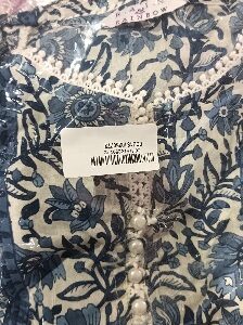 Private Label Womens Blue And White Kurti Free Size