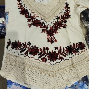 Private Label White chikankari cotton top and tunic for women m size