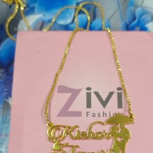 Zivi Couple Name Necklace With Crown