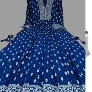 Private Label Stylish Blue Viscose Rayon Kurti for Women Xxl