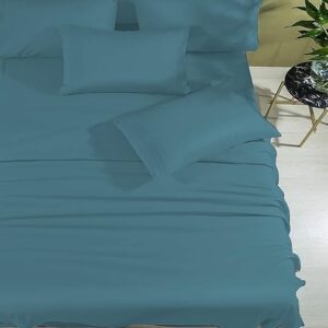 The Sleep Company Organic Bamboo Luxury Fittedsheet Set Luxuriously Soft Cooling Blue Queen 72 60