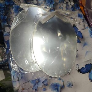 Private Label Oval Shape Adhesive Mirror Sticker for Wall On Tiles Bathroom Bedroom Living Room Silver inch Miduam Size