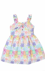 Doodle Yellow Printed Knee Length Casual Girls Regular Fit Dresses 1 To 2 Y