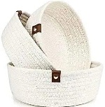 Private Label Infinity Rugs Store Small Basket 3 Pcs White