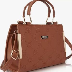 Private Label Synthetic Leather Womens Satchel Bag Purse Handbag Colour Brown