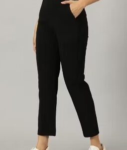 Private Label Womens Trouser Elastic Band Closure Ankle Length Free Size Colour Black