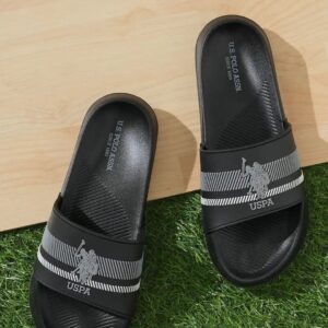 U S Polo Assn Men Printed Rubber Sliders 6 Size