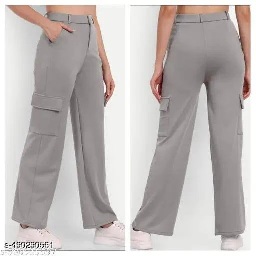 Private Label GREY FOUR POCKET CARGO PANT FOR WOMAN Free Size
