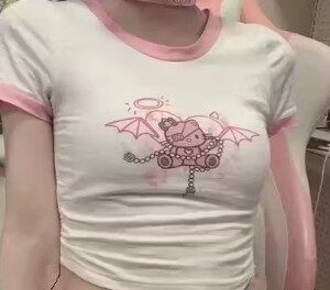 Private Label Trendy Elegant Women tops Free Size white And Pink