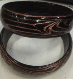 Private Label Brown Color Glass Bangles For Girls and Women 2 Pcs